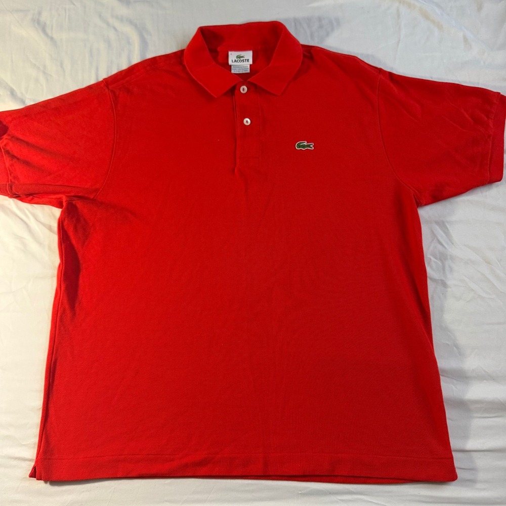 Lacoste Mens Size 6 XL Red Classic Fit Short Sleeve Polo Shirt RN 87651